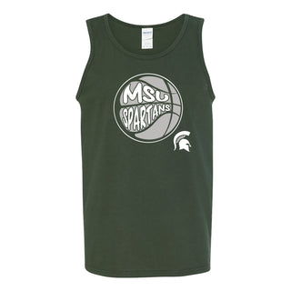 Michigan State University Spartans Street Basketball Heavy Cotton Tank Top - Forest