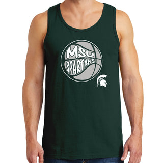 Michigan State University Spartans Street Basketball Heavy Cotton Tank Top - Forest