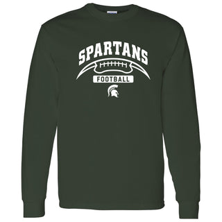 Michigan State University Spartans Football Crescent Long Sleeve T Shirt - Forest