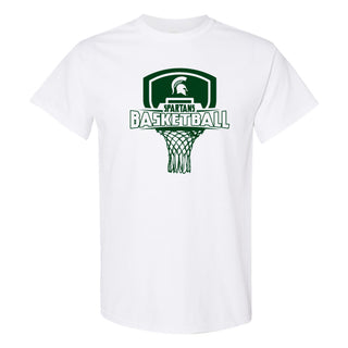 Michigan State University Spartans Basketball Board Short Sleeve T-Shirt - White