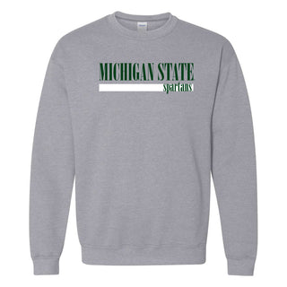 Michigan State University Spartans Boldline Basic Cotton Crewneck Sweatshirt - Sport Grey