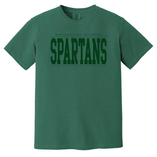 Michigan State Monotone Bold CC T-Shirt - Light Green