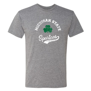 Michigan State Spartans Retro Clover Script Triblend T Shirt - Premium Heather