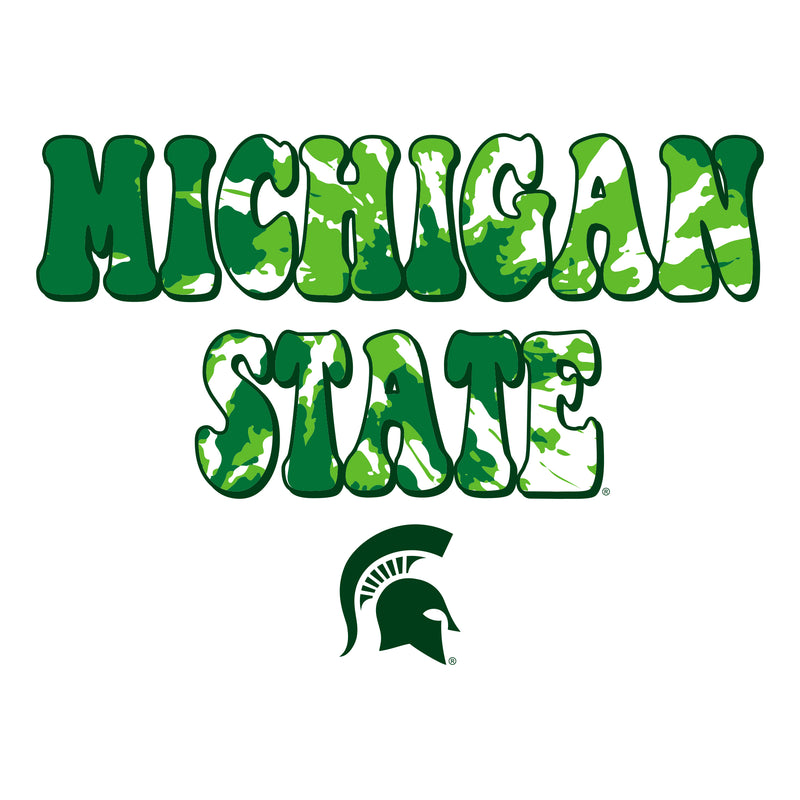 MSU Tie Dye Type Long Sleeve - White