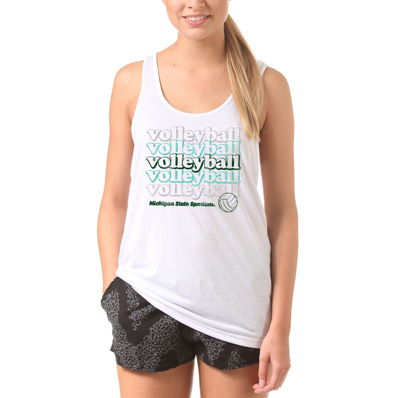 Michigan State Spartans Volleyball Repeat Tank Top - White