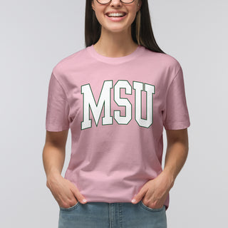 Michigan State University Spartans Mega Arch T-Shirt - Light Pink