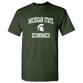 Michigan State University Spartans Arch Logo Economics Short Sleeve T-Shirt - Forest