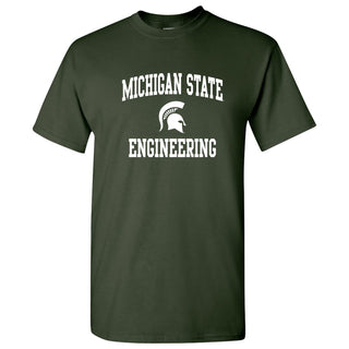 Michigan State University Spartans Arch Logo Engineering Short Sleeve T-Shirt - Forest