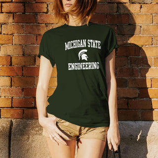 Michigan State University Spartans Arch Logo Engineering Short Sleeve T-Shirt - Forest