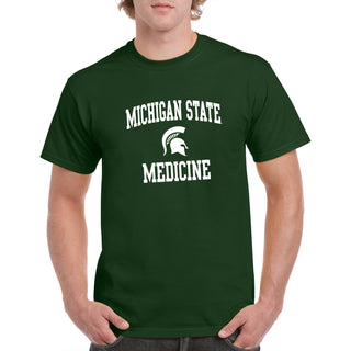 Michigan State University Spartans Arch Logo Medicine Short Sleeve T-Shirt - Forest