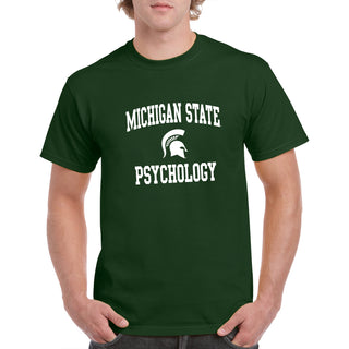 Michigan State University Spartans Arch Logo Psychology Short Sleeve T-Shirt - Forest