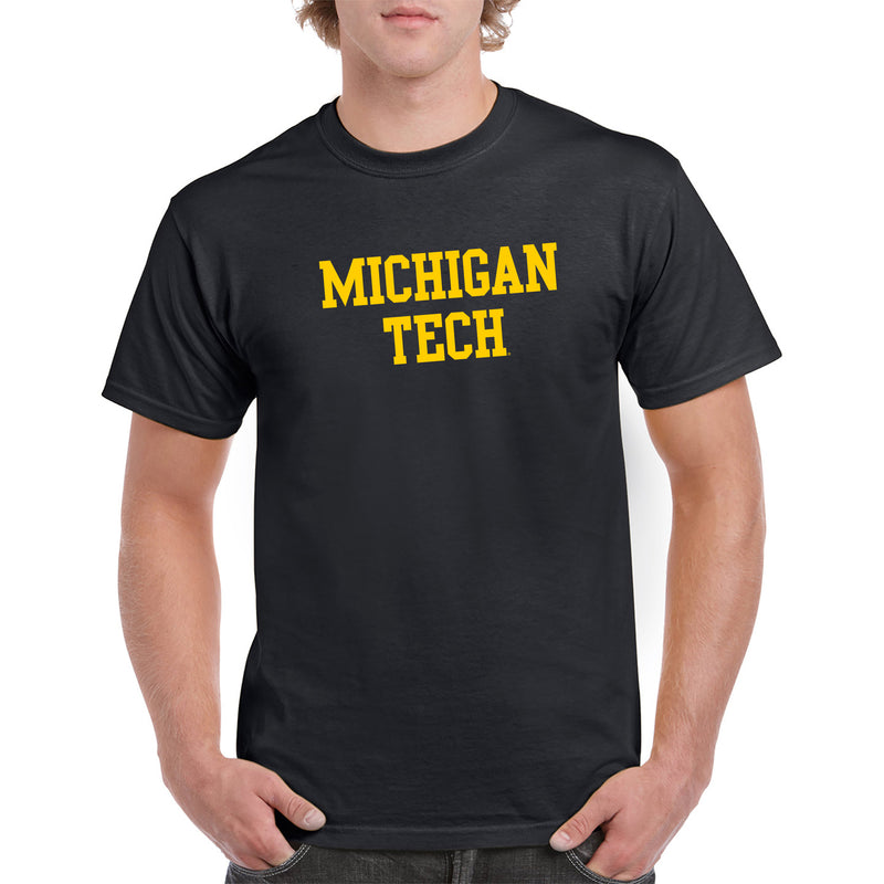 Michigan Technological University Huskies Basic Block Cotton T-Shirt - Black