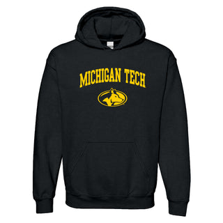 Michigan Technological University Huskies Arch Logo Cotton Hoodie - Black