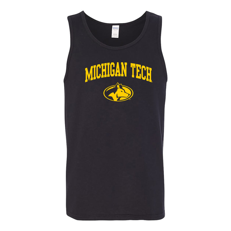 Michigan Technological University Huskies Arch Logo Cotton Tank Top - Black