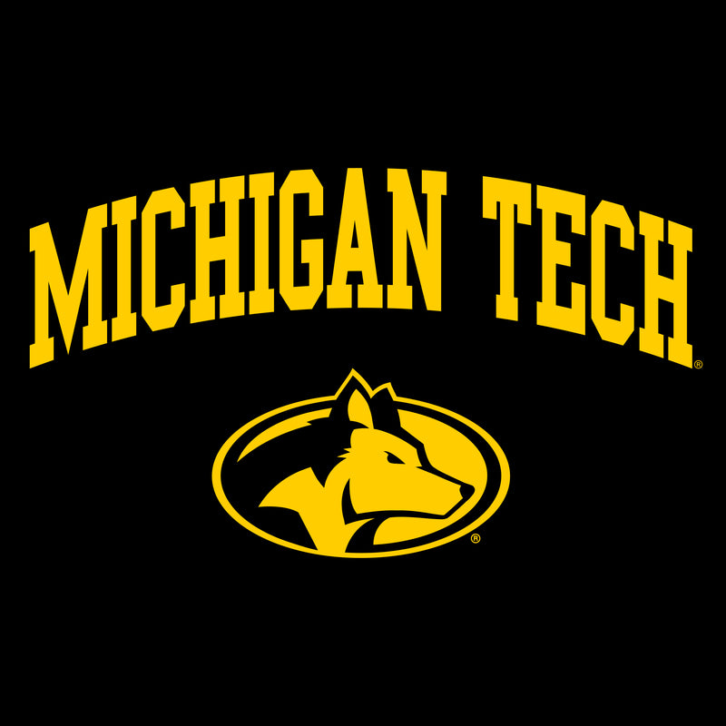 Michigan Technological University Huskies Arch Logo Cotton Long Sleeve T-Shirt - Black