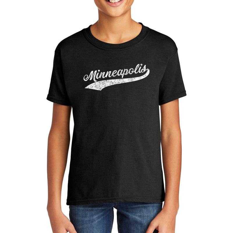 Minneapolis Baseball Script Youth - Black