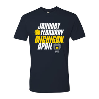 Month of Michigan Basketball University of Michigan Next Level Premium Cotton Short Sleeve T-Shirt - Midnight Navy