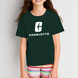 UNC Charlotte Forty-Niners Primary Logo Youth Short Sleeve T Shirt - Forest