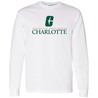 UNC Charlotte Forty-Niners Institutional Logo Long Sleeve T Shirt - White