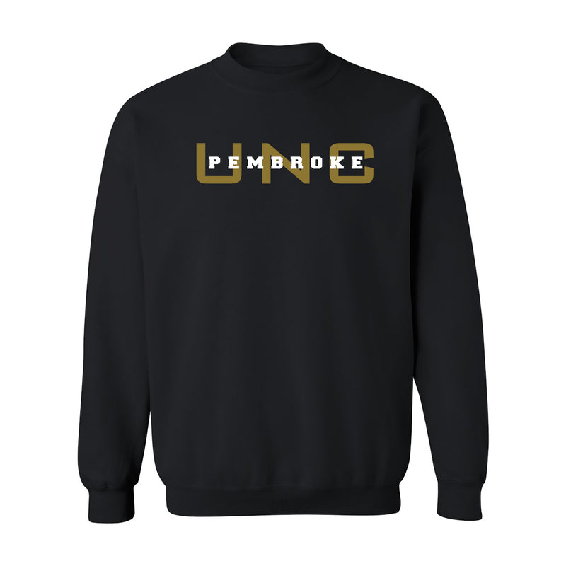 UNC Pembroke Braves Basic Block Crewneck Sweatshirt - Black