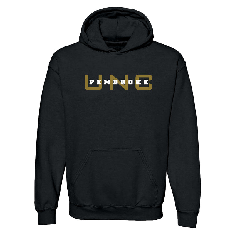 UNC Pembroke Braves Basic Block Hoodie - Black