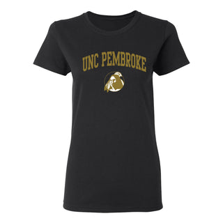 UNC Pembroke Braves Arch Logo Women's T Shirt - Black