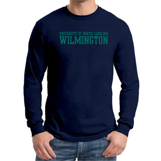 UNC Wilmington Seahawks Basic Block Long Sleeve T Shirt - Navy