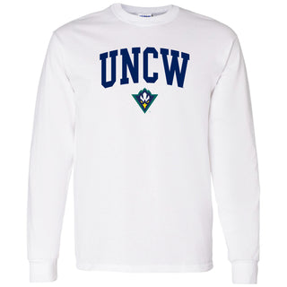 UNC Wilmington Seahawks Arch Logo Long Sleeve T Shirt - White