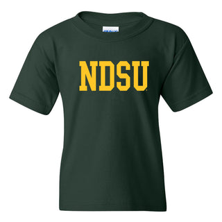 North Dakota State University Bison Basic Block Short Sleeve Youth T Shirt - Forest