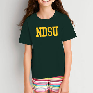 North Dakota State University Bison Basic Block Short Sleeve Youth T Shirt - Forest