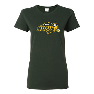 North Dakota State University Bison Primary Logo Short Sleeve Women's T Shirt - Forest