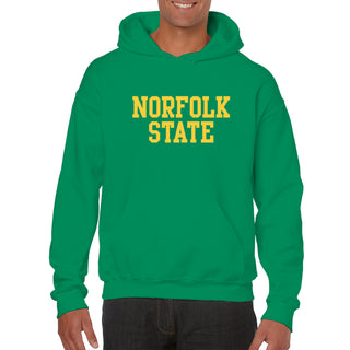 Norfolk State University Spartans Basic Block Heavy Blend Hoodie - Irish Green