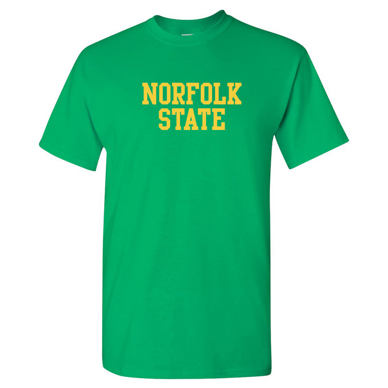 Norfolk State University Spartans Basic Block Short Sleeve T Shirt - Irish Green