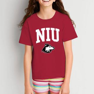 Northern Illinois Arch Logo Youth T-Shirt - Cardinal