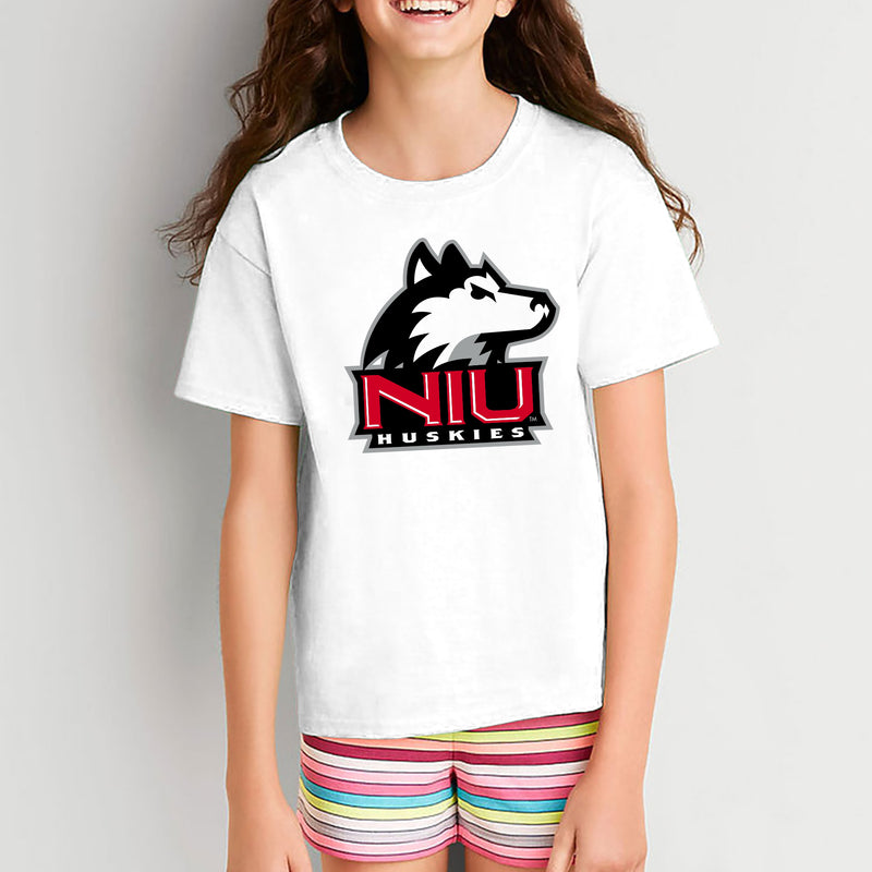 Northern Illinois Primary Logo Youth T-Shirt - White