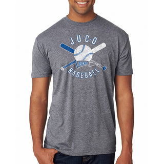 NJCAA JUCO Baseball Emblem - Junior College Athletics Triblend T Shirt - Premium Heather