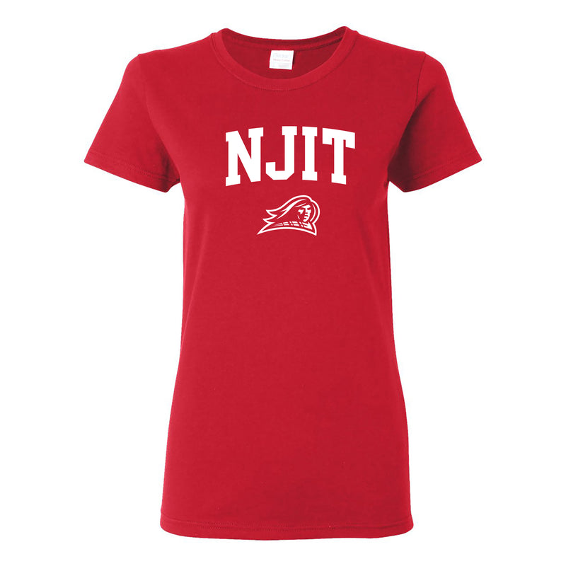 New Jersey Institute of Technology Arch Logo Short Sleeve Womens T-Shirt - Red