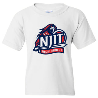 New Jersey Institute of Technology Primary Logo Short Sleeve Youth T Shirt - White