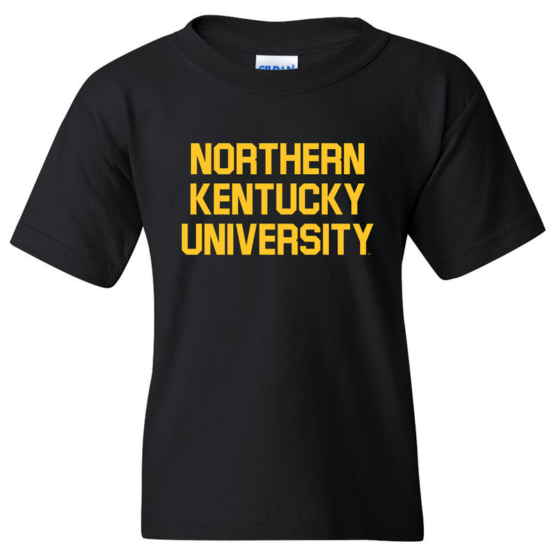 Northern Kentucky University Norse Basic Block Youth Short Sleeve T Shirt - Black