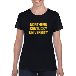 Northern Kentucky University Norse Basic Block Womens Short Sleeve T Shirt - Black