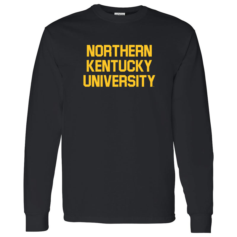 Northern Kentucky University Norse Basic Block Long Sleeve T Shirt - Black