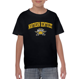 Northern Kentucky University Norse Arch Logo Youth Short Sleeve T Shirt - Black