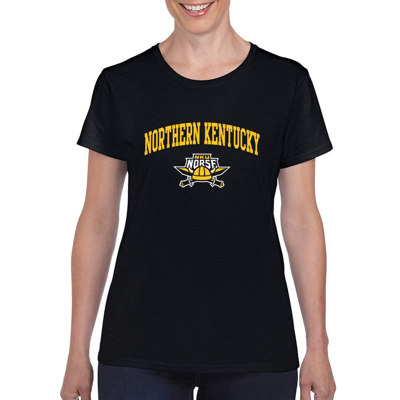 Northern Kentucky University Norse Arch Logo Womens Short Sleeve T Shirt - Black