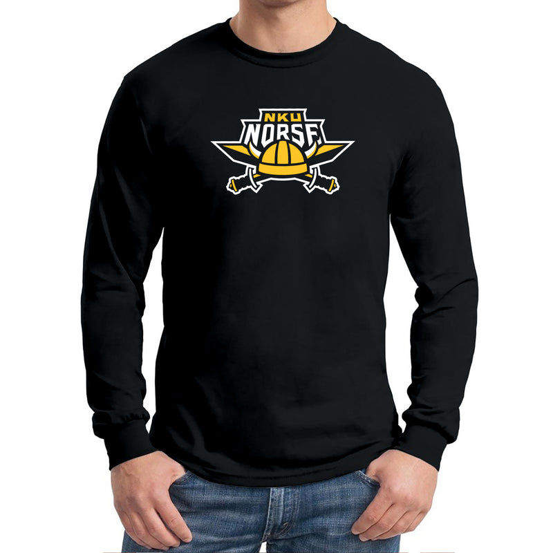 Northern Kentucky University Norse Primary Logo Long Sleeve T Shirt - Black