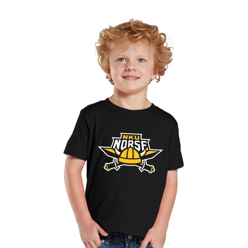 Northern Kentucky University Norse Primary Logo Toddler Short Sleeve T Shirt - Black