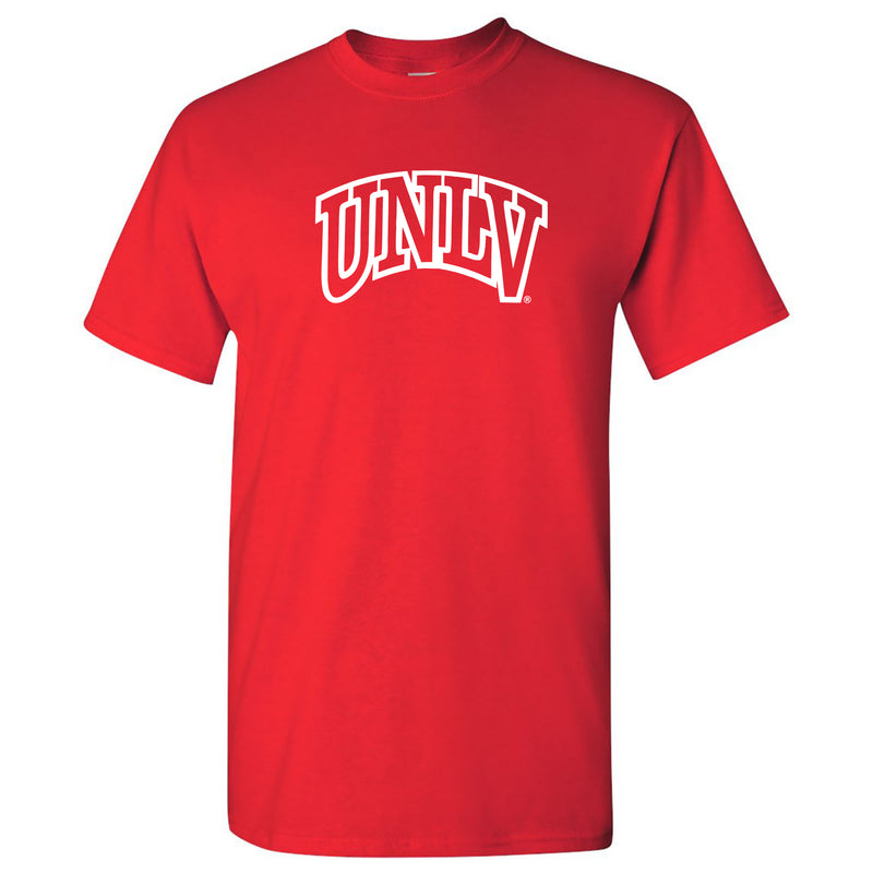 University of Nevada Las Vegas Rebels Arch Logo Short Sleeve T Shirt - Red