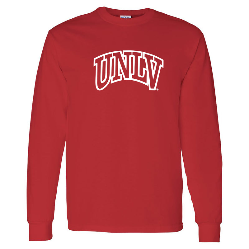 University of Nevada Las Vegas Rebels Arch Logo Long Sleeve T Shirt - Red