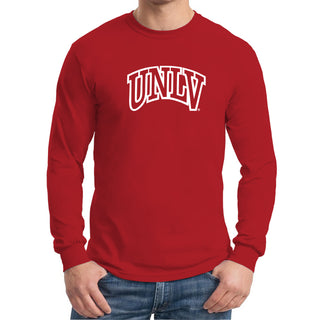 University of Nevada Las Vegas Rebels Arch Logo Long Sleeve T Shirt - Red