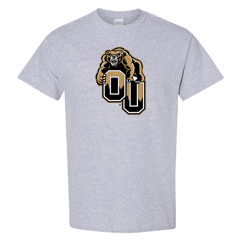 Oakland University Golden Grizzlies Primary Logo Short Sleeve T Shirt - Sport Grey