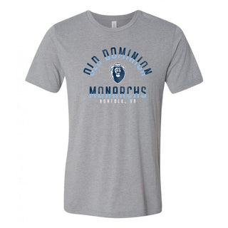 Old Dominion University Monarchs Division Arch Canvas Triblend Short Sleeve T Shirt - Athletic Grey